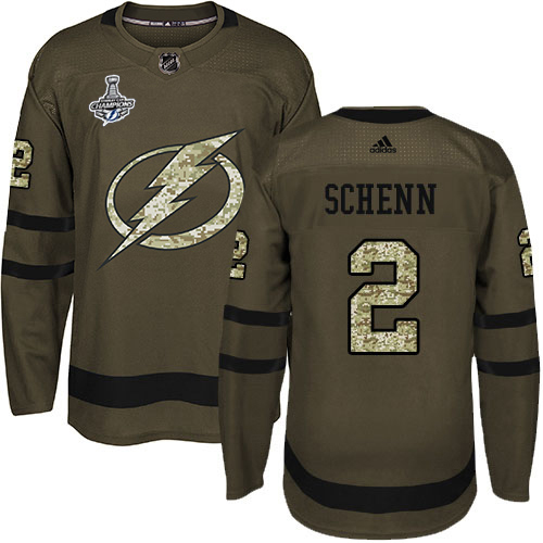 Adidas Tampa Bay Lightning #2 Luke Schenn Green Salute to Service 2020 Stanley Cup Champions Stitched Jersey Men's