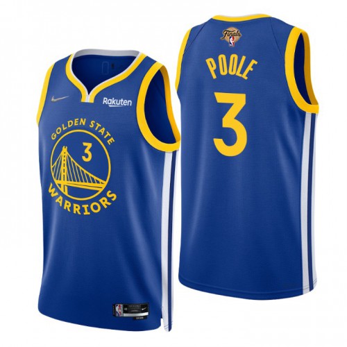 Golden State Warriors #3 Jordan Poole Royal Youth 2022 Finals Icon Edition 75th Anniversary Diamond Swingman Jersey Youth