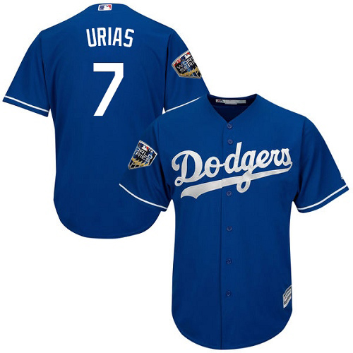 Los Angeles Dodgers #7 Julio Urias Blue Cool Base 2018 World Series Stitched Youth Jersey Youth