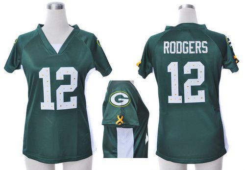 Packers #12 Aaron Rodgers Green Team Color Draft Him Name & Number Top Women's Stitched Elite Jersey