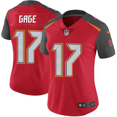 Buccaneers #17 Russell Gage Red Team Color Women's Stitched Vapor Untouchable Limited Jersey