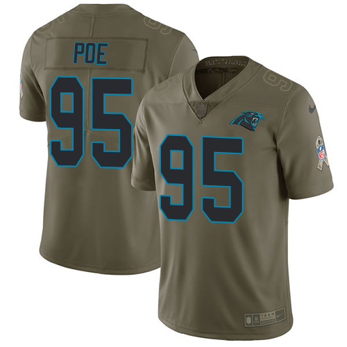 Carolina Panthers #95 Dontari Poe Olive Men's Stitched Limited 2017 Salute To Service Jersey Men's