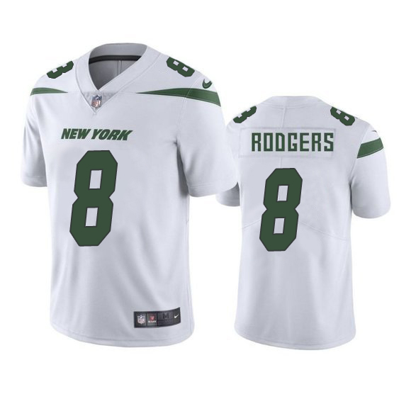 Jets #8 Aaron Rodgers White Men's Stitched Vapor Untouchable Limited Jersey