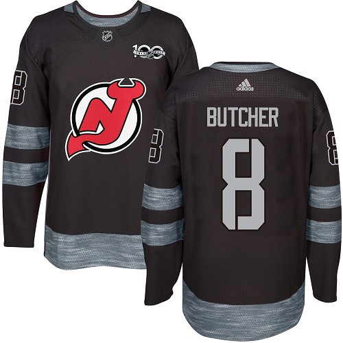 Adidas New Jersey Devils #8 Will Butcher Black 1917-2017 100th Anniversary Stitched Jersey Men's