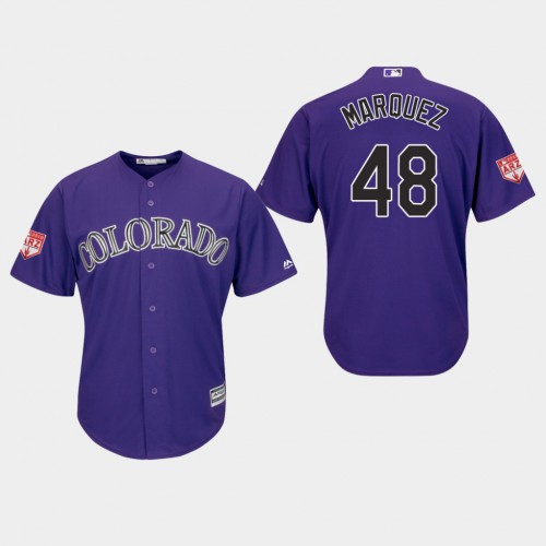 Colorado Rockies #48 German Marquez Purple 2019 Spring Training Cool Base Stitched Jersey Men's