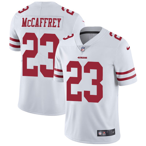 49ers #23 Christian McCaffrey White Men's Stitched Vapor Untouchable Limited Jersey