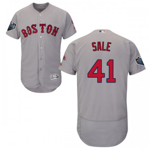 Boston Red Sox #41 Chris Sale Grey Flexbase Authentic Collection 2018 World Series Stitched Jersey Men's