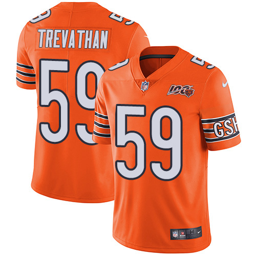 Chicago Bears #59 Danny Trevathan Orange Men's 100th Season Stitched Limited Rush Jersey Men's