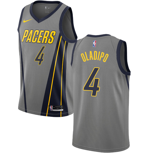 Indiana Pacers #4 Victor Oladipo Gray Swingman City Edition 2018/19 Jersey Mens