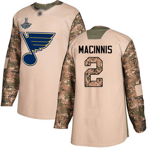 Adidas St. Louis Blues #2 Al MacInnis Camo Authentic 2017 Veterans Day Stanley Cup Champions Stitched Jersey Men's