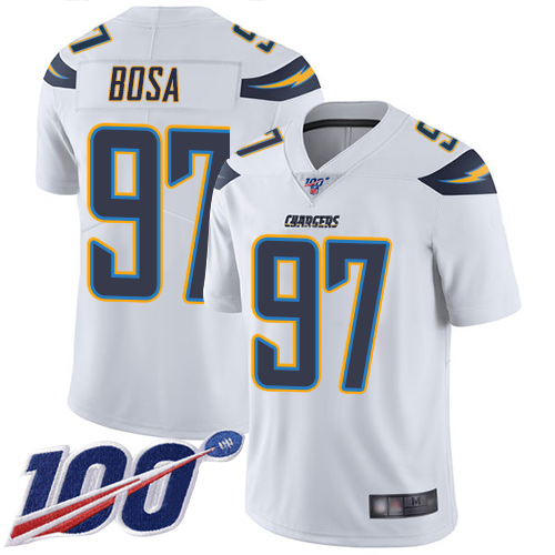 Chargers #97 Joey Bosa White Men's Stitched 100th Season Vapor Limited Jersey