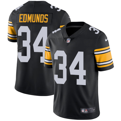 Pittsburgh Steelers #34 Terrell Edmunds Black Team Color Men's Stitched Vapor Untouchable Limited Jersey Men's