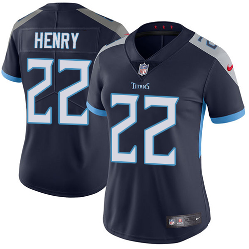 Titans #22 Derrick Henry Navy Blue Team Color Women's Stitched Vapor Untouchable Limited Jersey