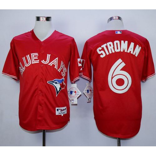 Toronto Blue Jays #6 Marcus Stroman Red Canada Day Stitched Jersey Men's