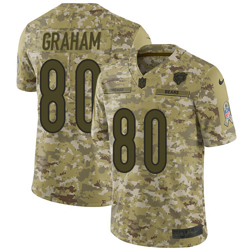 Chicago Bears #80 Jimmy Graham Camo Youth Stitched Limited 2018 Salute To Service Jersey Youth
