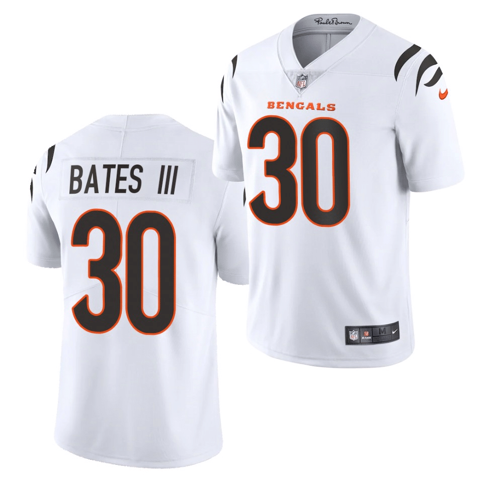Bengals #30 Jessie Bates White Men's Vapor Limited Jersey