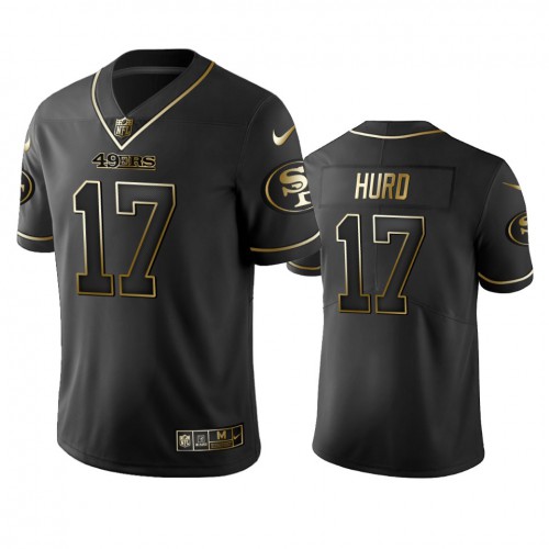 San Francisco 49ers #17 Jalen Hurd Black Golden Limited Edition Stitched Jersey Men's