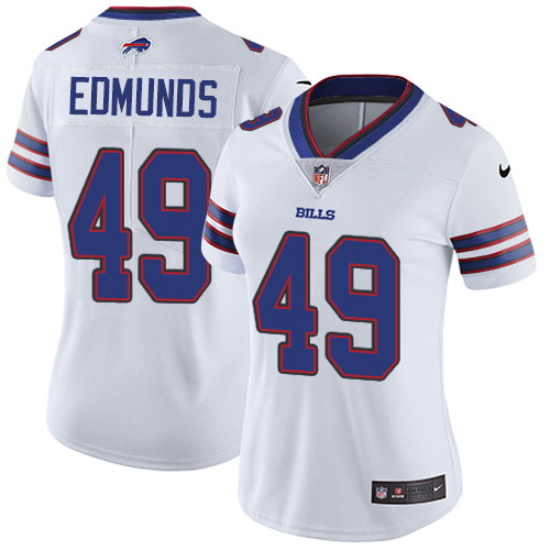 Bills #49 Tremaine Edmunds White Women's Stitched Vapor Untouchable Limited Jersey