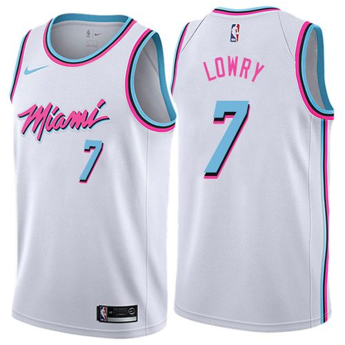 Miami Heat #7 Kyle Lowry Womens White Swingman City Edition Jersey Womens