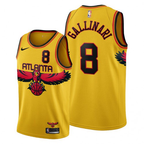 Atlanta Atlanta Hawks #8 Danilo Gallinari Womens 2021-22 City Edition Gold Jersey Womens