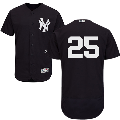 New York Yankees #25 Gleyber Torres Navy Blue Flexbase Authentic Collection Stitched Jersey Men's