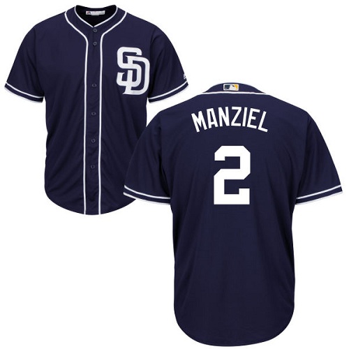 San Diego Padres #2 Johnny Manziel Navy blue Cool Base Stitched Youth Jersey Youth