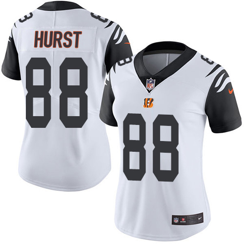 Bengals #88 Hayden Hurst White Women's Stitched Limited Rush Jersey