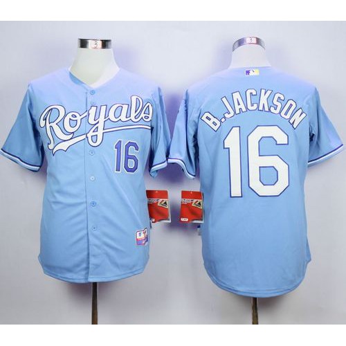Kansas City Royals #16 Bo Jackson Light Blue 1985 Turn Back The Clock Stitched Jersey Men's