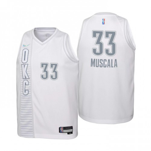 Oklahoma City Oklahoma City Thunder #33 Mike Muscala Youth White 2021/22 Swingman Jersey - City Edition Youth