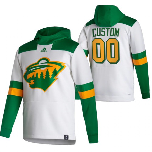 Minnesota Wild Custom Adidas Reverse Retro Pullover Hoodie White