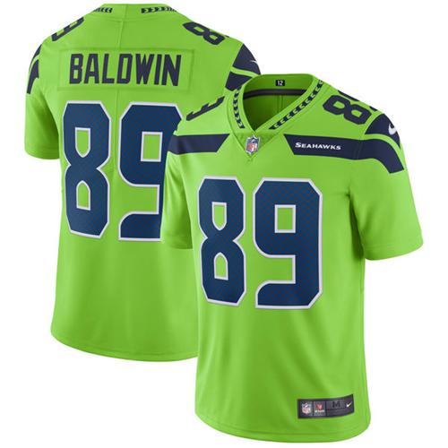 Seattle Seahawks #89 Doug Baldwin Green Men's Stitched Limited Rush Jersey Men's