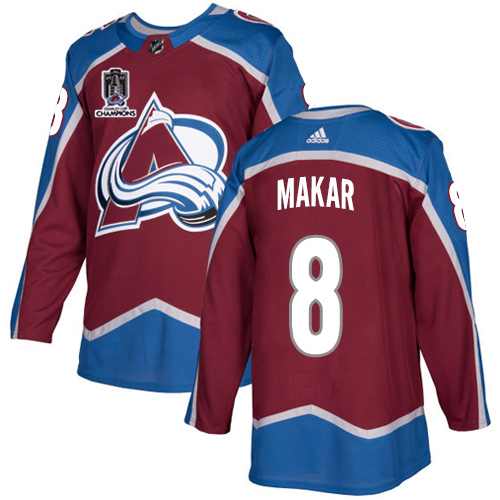 Adidas Colorado Avalanche #8 Cale Makar Burgundy Youth 2022 Stanley Cup Champions Burgundy Home Authentic Stitched Jersey Youth
