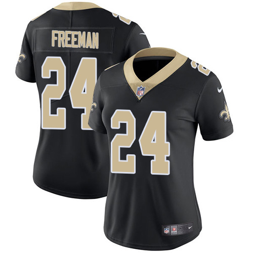 New Orleans Saints #24 Devonta Freeman Black Team Color Women's Stitched Vapor Untouchable Limited Jersey Womens
