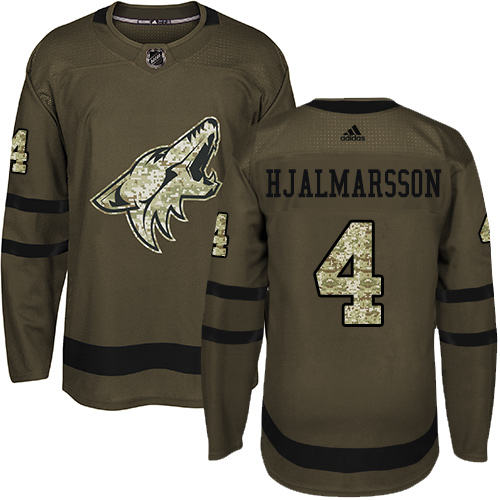 Adidas Arizona Coyotes #4 Niklas Hjalmarsson Green Salute to Service Stitched Jersey Men's