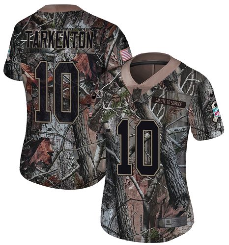 Vikings #10 Fran Tarkenton Camo Women's Stitched Limited Rush Realtree Jersey
