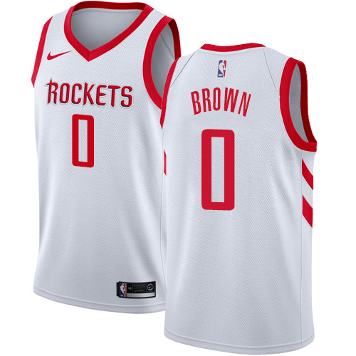 Houston Rockets #0 Sterling Brown White Youth Swingman Association Edition Jersey Youth