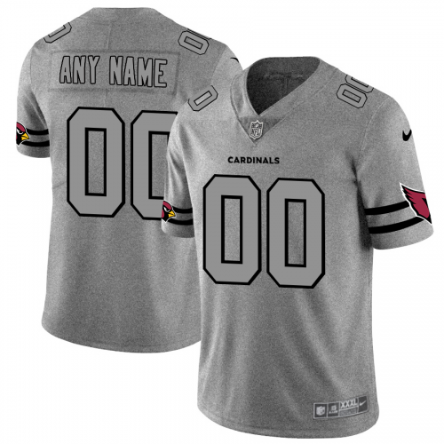 Arizona Cardinals Custom Men's Gray Gridiron II Vapor Untouchable Limited Jersey