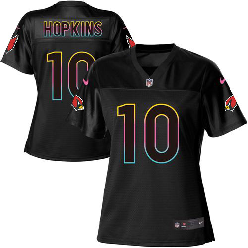Cardinals #10 DeAndre Hopkins Black Women's Fashion Game Jersey