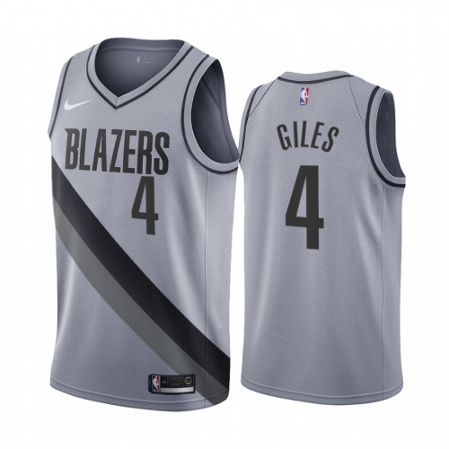 Portland Trail Portland Trail Blazers #4 Harry Giles III Gray Youth Swingman 2020-21 Earned Edition Jersey Youth