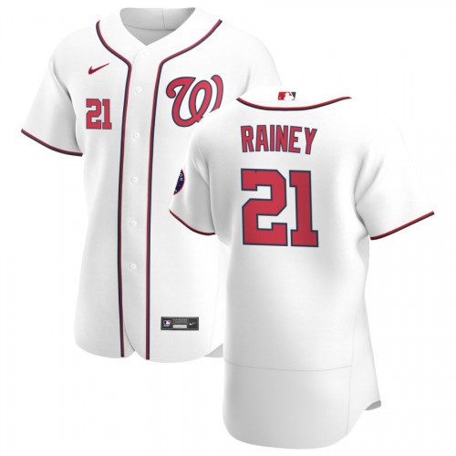 Washington Washington Nationals #21 Tanner Rainey Men's White Home 2020 Authentic Player Jersey Men's