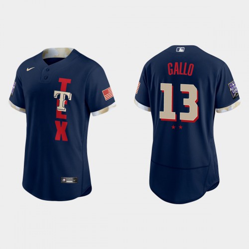 Texas Texas Rangers #13 Joey Gallo 2021 All Star Game Authentic Navy Jersey Men's