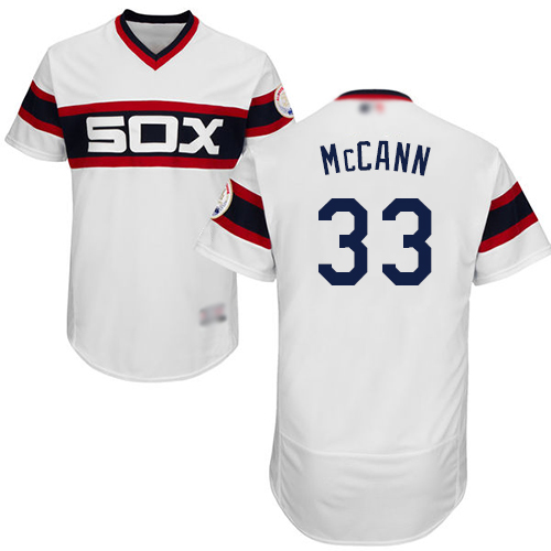 Chicago White Sox #33 James McCann White Flexbase Authentic Collection Alternate Home Stitched Jersey Men's