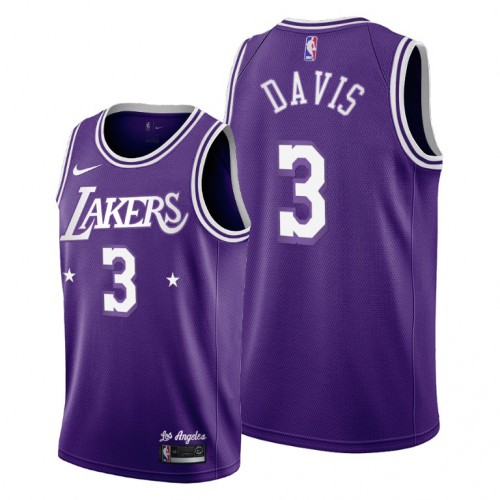 Los Angeles Los Angeles Lakers #3 Anthony Davis Mens 2021-22 City Edition Purple Jersey Mens