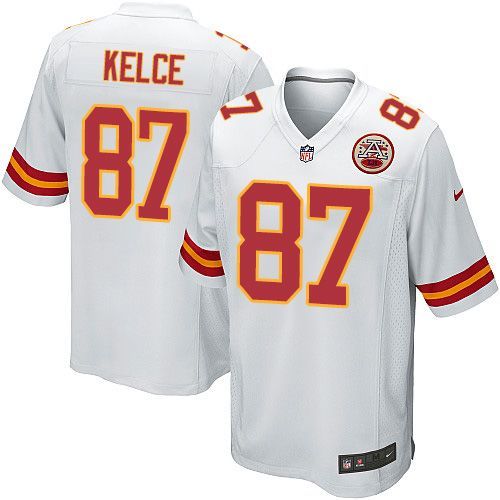Chiefs #87 Travis Kelce White Youth Stitched Elite Jersey