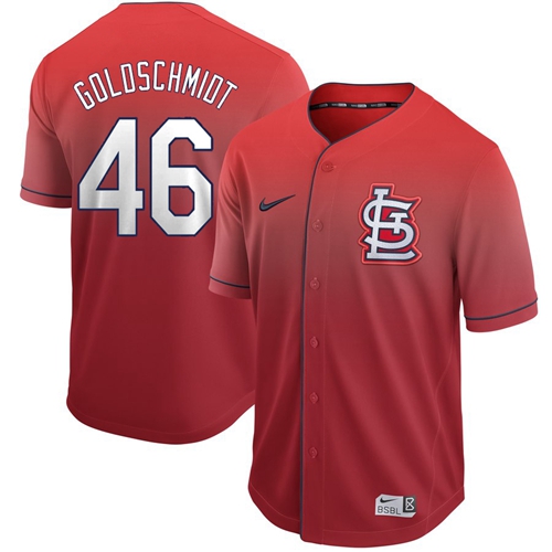 St.Louis Cardinals #46 Paul Goldschmidt Red Fade Authentic Stitched Jersey Men's