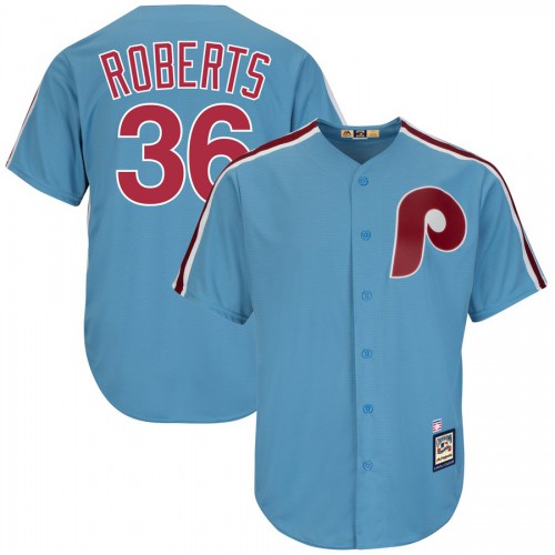 Philadelphia Philadelphia Phillies #36 Robin Roberts Majestic Cooperstown Collection Cool Base Player Jersey Light Blue Men's