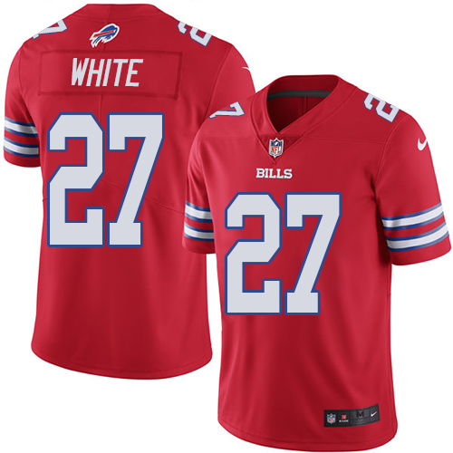 Bills #27 Tre'Davious White Red Men's Stitched Limited Rush Jersey