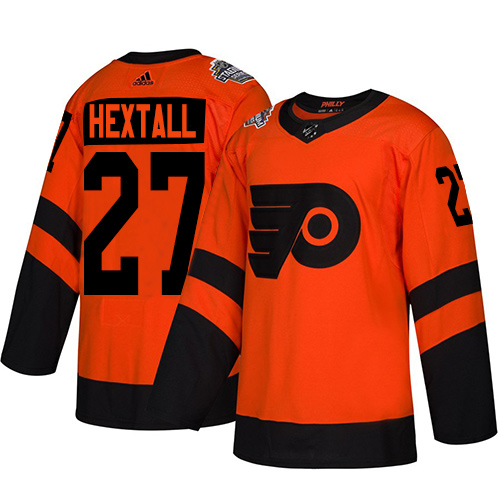 Adidas Philadelphia Flyers #27 Ron Hextall Orange Authentic 2019 Stadium Series Women's Stitched Jersey Womens