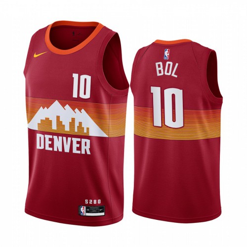 Denver Nuggets #10 Bol Bol Red Womens Swingman 2020-21 City Edition Jersey Womens