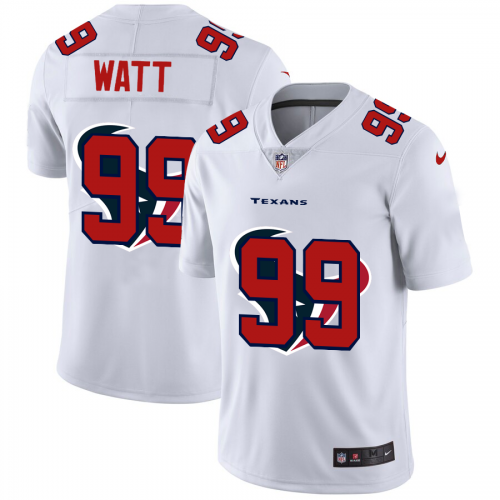 Houston Houston Texans #99 J.J. Watt White Men's Team Logo Dual Overlap Limited Jersey Men's